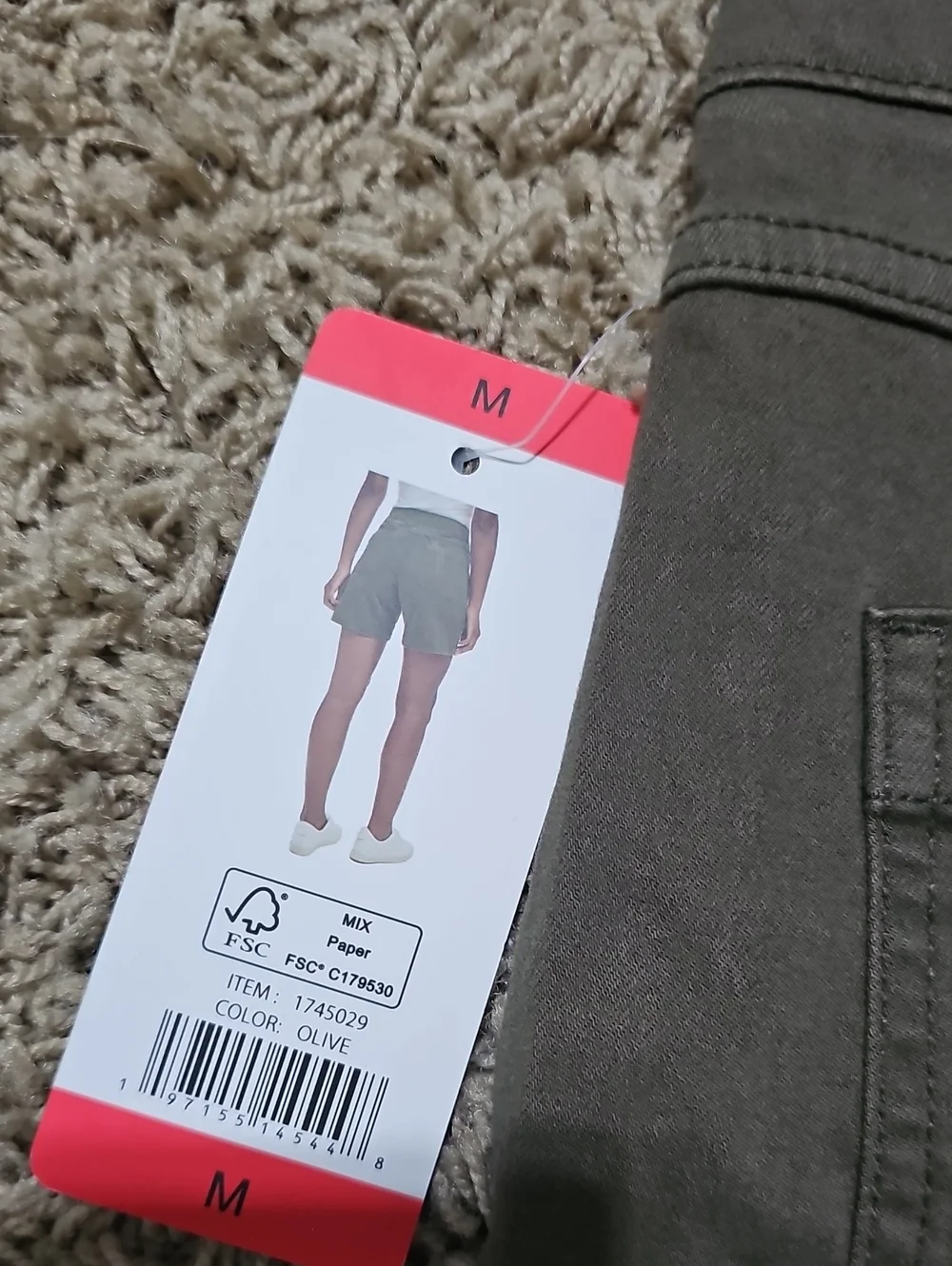 NWT Nautica Jeans Co. Shorts Olive Green Stretch Medium Twill Porkchop Utility